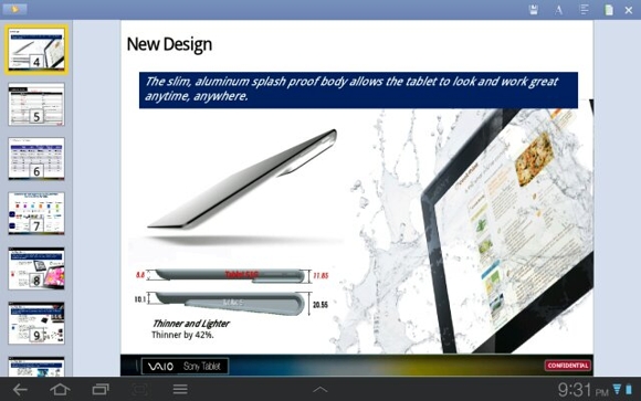 Sony Xperia Tablet.